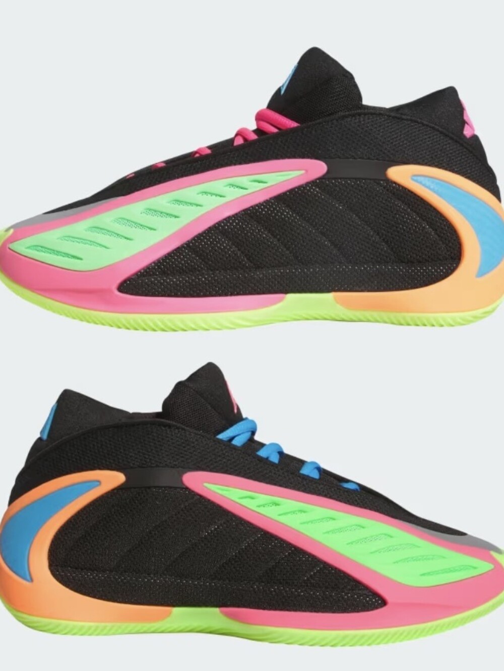 adidas AE 2 Anthony Edwards "Neon Rainbow" Black Multi-Color KK0645 Size 6.5